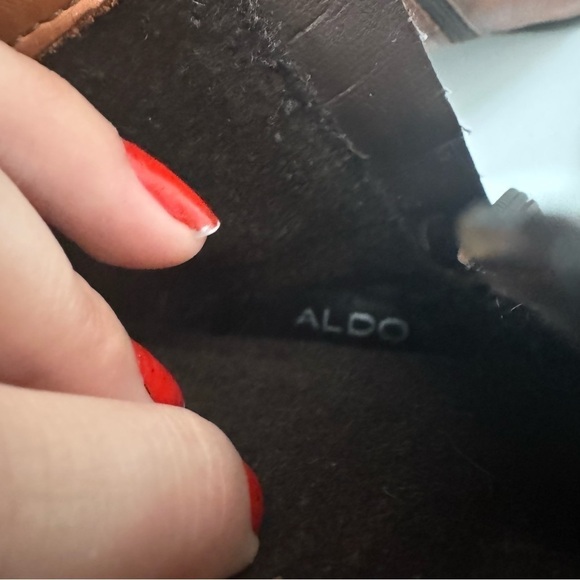 Vintage Aldo made  in Poland leather cognac booties y2k glam western 39 - Picture 10 of 11